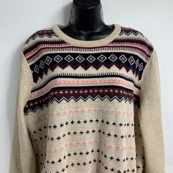 Barbour‎ Women's Birch Knit Fair Isle Crew Neck Wool Blend Sweater Size 14 NWT - Picture 5 of 14
